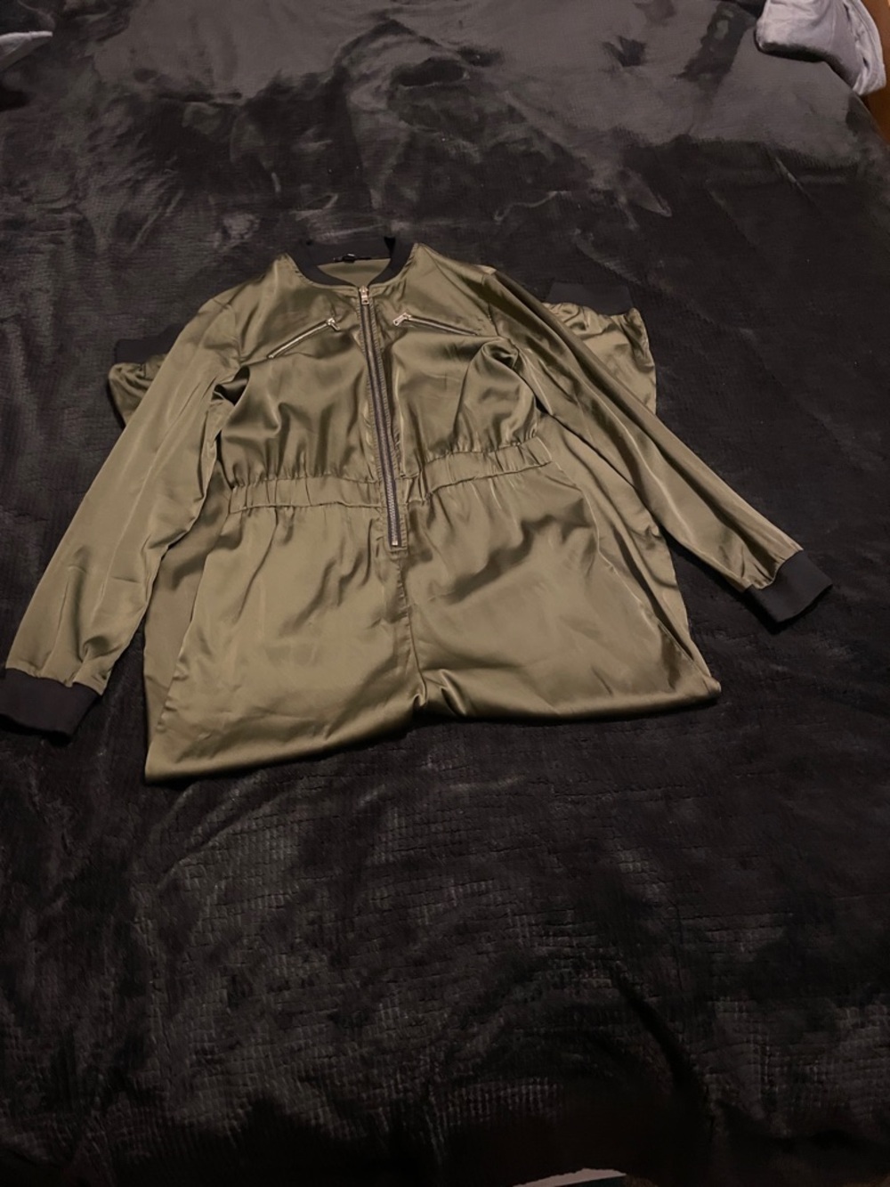 Fashion Nova Olive Green Skinny Jumpsuit